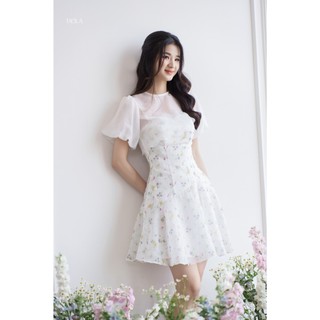 TIELA Đầm váy hoa cổ tròn-Mabel Dress