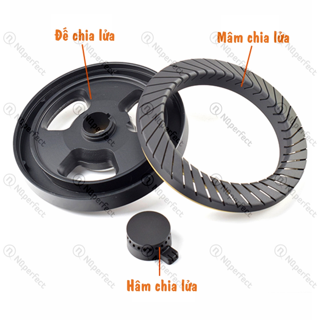 Mâm/Hâm/Đế chia lửa bếp gas âm Midea Q889, Midea QL507, Midea QL507B, Midea QL501, Midea QL502.. chí