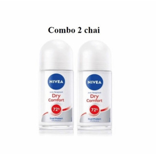 Combo 2 chai lăn khử mùi nivea dry comfort khô thoáng dành cho nữ 50ml