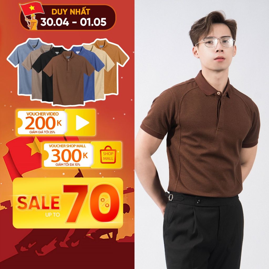 Áo polo nam trơn cộc tay Polido chất vải cotton hạn chế nhăn mềm mịn kiểu dáng slimfit thời trang nam