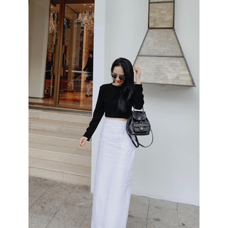 Chân váy linen dáng dài 90cm có xẻ sau túi hông 2 bên tiện lợi đủ size phong cách hàn quốc