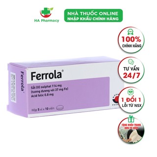 Ferrola - Bổ sung sắt và acid folic cho người thiếu máu, thiếu sắt
