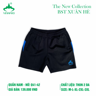 Quần sooc nữ Vinapro Q42 Màu Đen Lé Xanh YA Chất Thun 2 Da Đặc Biệt Mềm Mịn, Co Giãn Tốt