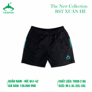 Quần sooc nữ Vinapro Q42 Màu Đen Lé Xanh ngọc Chất Thun 2 Da Đặc Biệt Mềm Mịn, Co Giãn Tốt