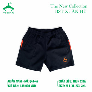 Quần sooc nữ Vinapro Q42 Màu Đen Lé Cam Chất Thun 2 Da Đặc Biệt Mềm Mịn, Co Giãn Tốt