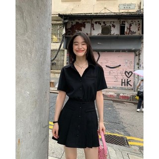 [ Bigsize 55-100kg] Váy sơ mi xếp li