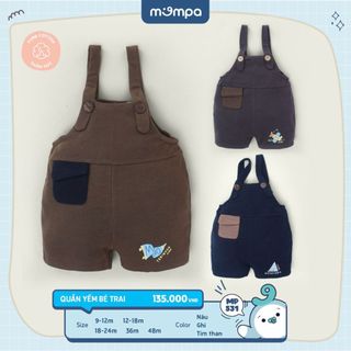 Quần yếm cho bé Mompa từ 9 tháng đến 4 tuổi vải Pure Cotton thấm hút mềm mại co giãn MP 531