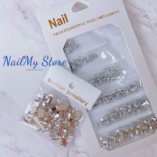 Đá chân tròn nhỏ , đá khối chân bằng trang trí móng, phụ kiện nail