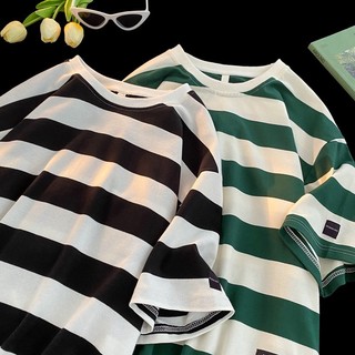 Áo thun nam nữ phối kẻ ngang -  APT Unisex - Áo Thun Form Rộng Tay Lỡ Unisex Trẻ Trung Chất Liệu Cotton Cá Sấu Mềm