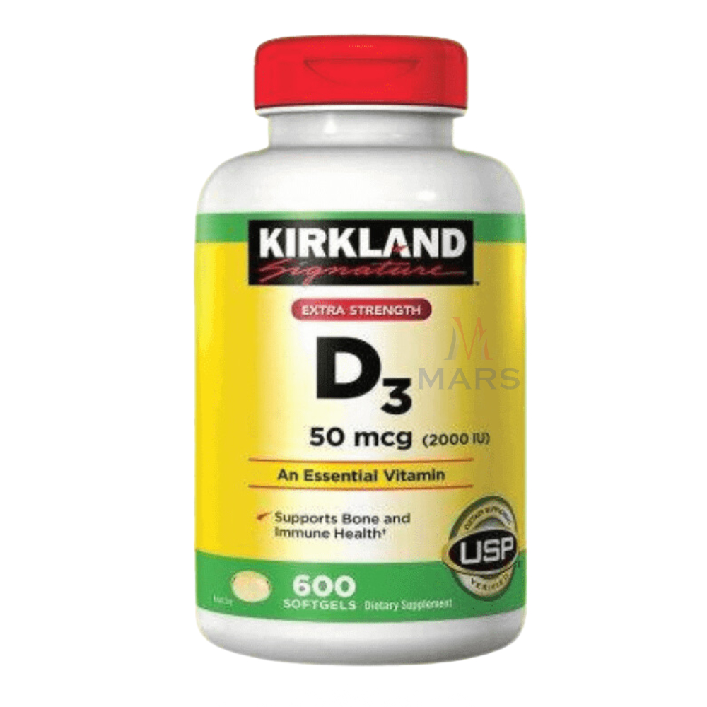 Viên uống bổ sung Vitamin D3 Kirkland Signature 2000IU 600 viên - Shopmarsvn