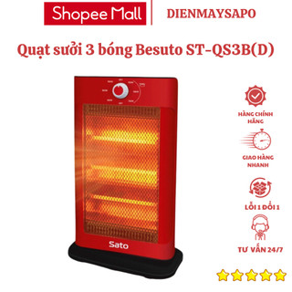 Quạt sưởi 3 bóng Besuto ST-QS3B(D), tỏa nhiệt đều, không gây khô da,an toàn và tiết kiệm điện