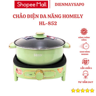Chảo điện đa năng Homely công suất 1500W, nồi nấu lẩu, chiên, xào luộc hấp cỡ lớn