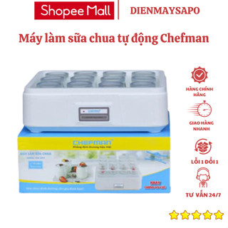 Máy làm sữa chua tự động Chefman hàng chính hãng, 12 cốc thủy tinh cao cấp, bảo hành 12 tháng