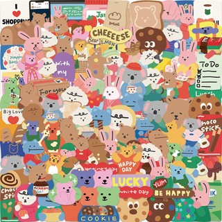 Set 100 Sticker Dán Chủ Đề Hoạt Hình Động Vật Dễ Thương