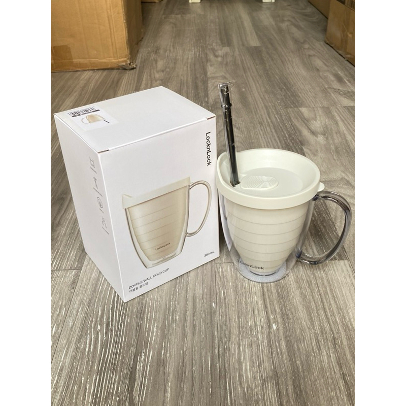 [LOCKnLOCK] LY NHỰA 2 LỚP DUNG TÍCH 360ML COLDCUP - HAP525IVY