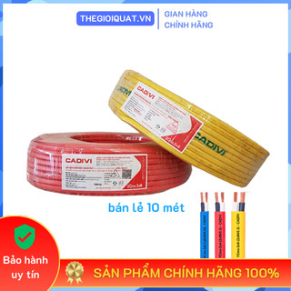 Dây điện đôi bọc dẹp Vcmo Cadivi ruột lõi đồng nguyên chất, bán lẻ cuộn 10 mét - Hàng chính hãng