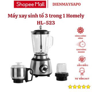 Máy xay sinh tố 3 trong 1 Homely HL-523 Máy xay gia đình, Công suất 600W, Dung tích 1,5L