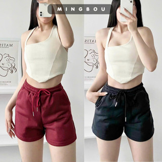 Quần short nỉ bông nữ siêu dày dặn mặc mùa đông ẢNH THẬT, cạp chun ống rộng có túi, Quần short đùi nữ nỉ MINGBOU