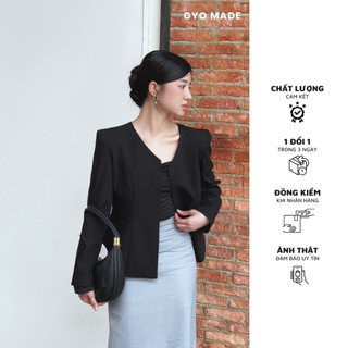 Áo Vest Đen ( không nút) GYOMADE® Phong Cách Công Sở Nữ