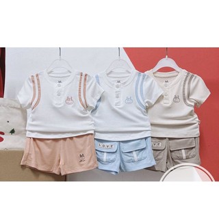 Bộ cộc tay Lil Little Love cho bé trai, bé gái chất petit, smoothy