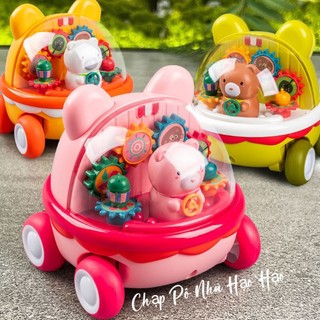 ĐỒ CHƠI XE GẤU BÁNH RĂNG XOAY - CHẠY ĐÀ, KHÔNG DÙNG PIN