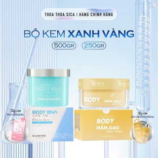 Combo kem sica white bha 500gr + body mầm gạo h2o 250gr