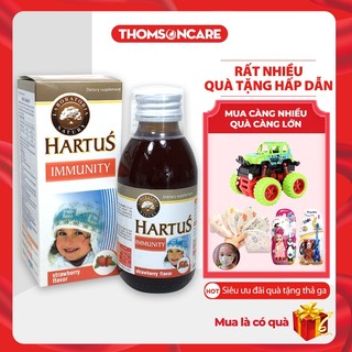 Hartus Immunity siro tăng sức đề kháng cho bé 150ml, tăng miễn dịch, giảm ốm vặt cho bé - nhập khẩu chính hãng Châu Âu.