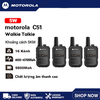 Motorola 4 Bộ đàm C51 Walkie Talkie Mini Loa Hát karaoke 5W 16 kênh 10km IP54 không thấm nước Đài phát thanh
