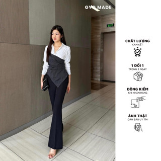 Quần tây ống loe GYOMADE® công sở màu đen duyên dáng cổ điển