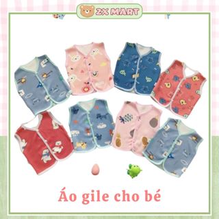  SET 2 Áo gile cho bé trai gái vải lót nỉ lông ghi lê trẻ sơ sinh mặc ngoài dososinh2x 