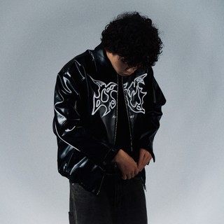 ÁO KHOÁC ISME EMBROIDERED LEATHER BOMBER JACKET