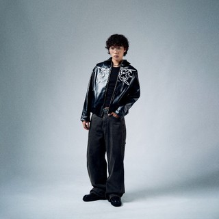 ÁO KHOÁC ISME EMBROIDERED LEATHER BOMBER JACKET