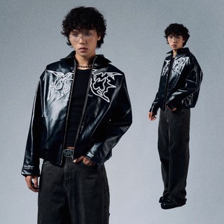 ÁO KHOÁC ISME EMBROIDERED LEATHER BOMBER JACKET