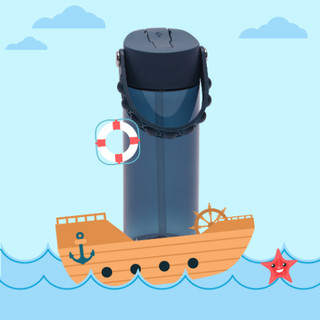  Bình nước Elemental Tritan 530ml màu xanh navy - dây đeo Pop Fidget, an toàn sức khỏe