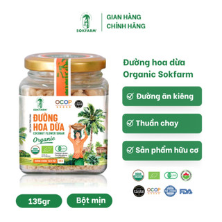 Đường hoa dừa sokfarm lọ 135g thay thế đường ăn kiêng vị ngọt từ hoa dừa tăng cường sức khỏe