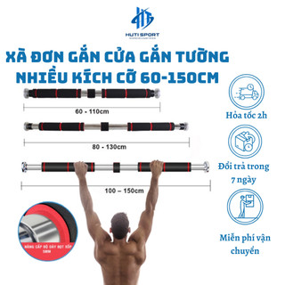 Xà đơn treo tường hutispor - xà đơn gắn cửa gắn tường đa năng nhiều kích cỡ 60-150cm tập gym tại nhà