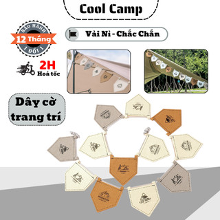 Dây Cờ Dercor Trang Trí Vải Nỉ 12 Lá Dài 6m Treo Cờ Cắm Trại, Cờ Treo Lều Trang Trí Vintage Dã Ngoại
