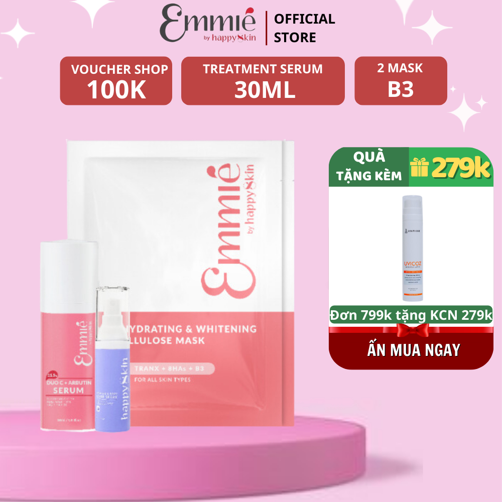 Emmié Spot Treatment Serum 30ml + 2 Mặt Nạ B3 tặng Xịt Toàn Thân Intimate & Body Odor Spray Emmié by Happyskin