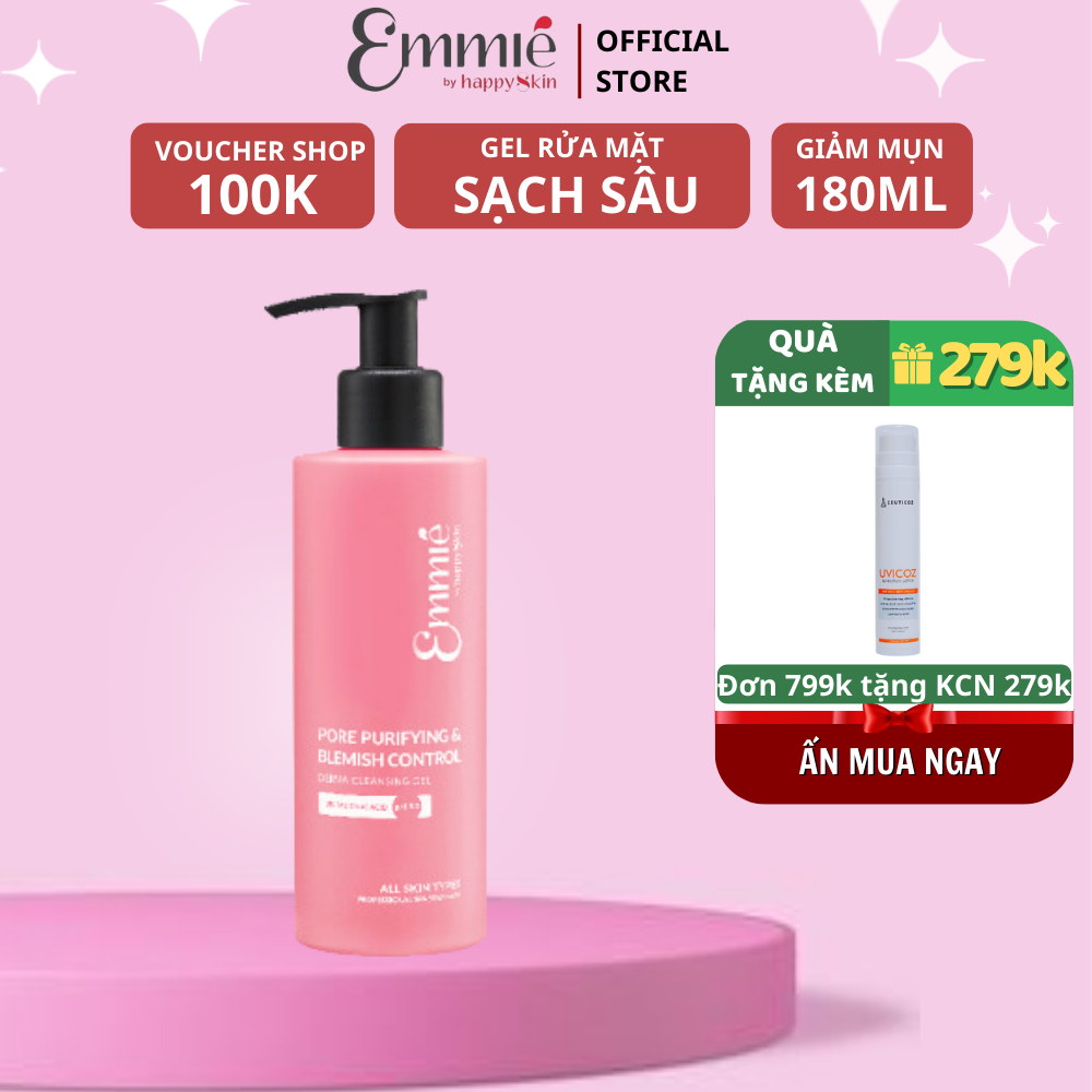 Gel rửa mặt Emmié sạch sâu và kiểm soát mụn 180ml