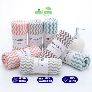Combo 10 Khăn Mặt Xuất Hàn siêu mềm, khăn mặt cotton siêu thấm hút tốt
