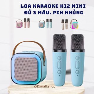  Loa hát Karaoke kết hợp dùng để nghe nhạc và hát karaoke, công suất 10W, loa K12 di động đi du lịch