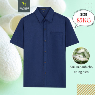 Áo sơ mi trung niên ngắn tay vải đũi mềm mát loại áo sơ mi nam tay ngắn form rộng thoải mái ADUI13