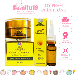 Combo kem face collagen x3 + serum x3 đông anh