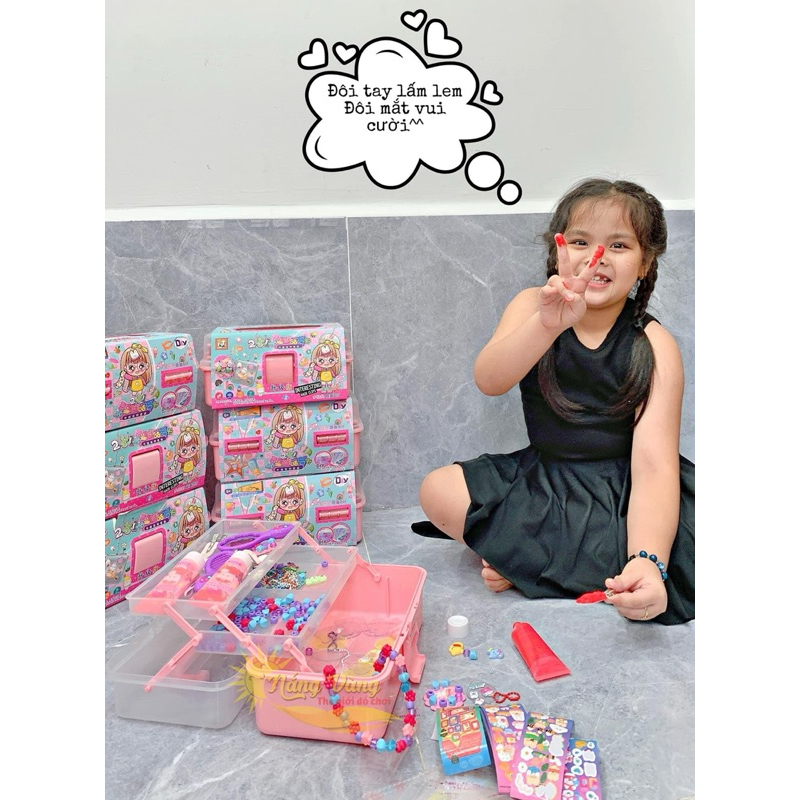 Đồ Chơi làm móc khoá, kẹp tóc bằng kem keo, thẻ gooka, nhãn dán, sticker,làm vòng tay, đồ chơi cho bé gái (461 chi tiết)