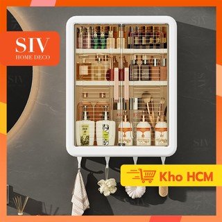 SIV Tủ phòng tắm treo tường Tủ lưu trữ bằng nhựa treo cho phòng tắm nhà bếp không thấm nước