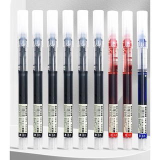 Bút bi gel ngòi 0.5mm đen xanh đỏ mực đều nét mảnh cho học sinh, văn phòng