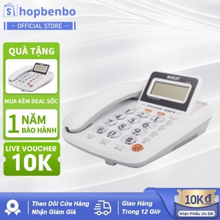 Điện thoại cố định Điện thoại bàn màu trắng và đỏ, 2 cổng nối POS và máy Fax