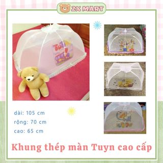 Màn chụp cho bé khung inox không gỉ vải màn ren. Mùng chụp dây kéo cho trẻ sơ sinh chống muỗi và côn trùng - 2X MART