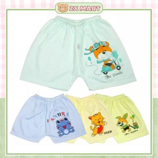 Quần ĐÙI sơ sinh cho bé trai gái cotton cộc ngắn in hình ngộ nghĩnh 2x mart