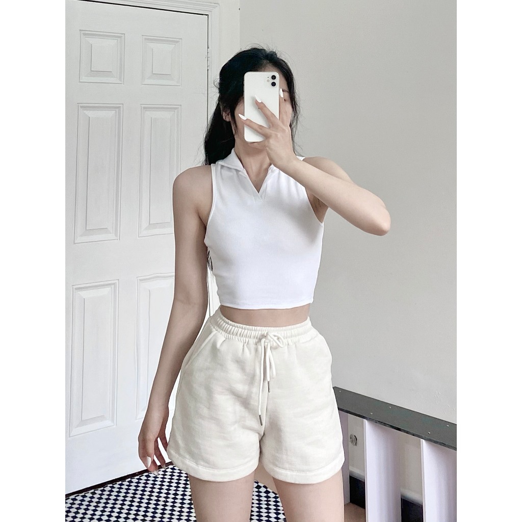 Áo Croptop Polo Sát Nách A039